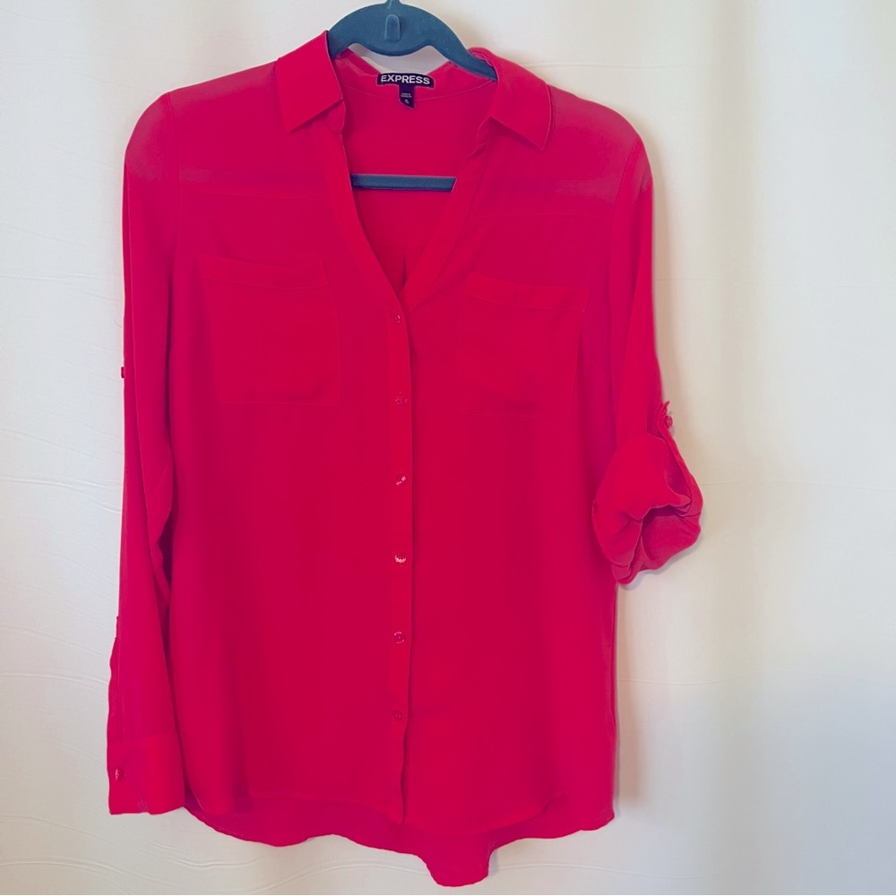 Express Portofino Bright Pink Blouse - Size M